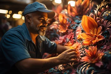 Abwaschbare Fototapete  Rio Carnival float artist creating intricate designs and decorations, Generative AI © Shooting Star Std