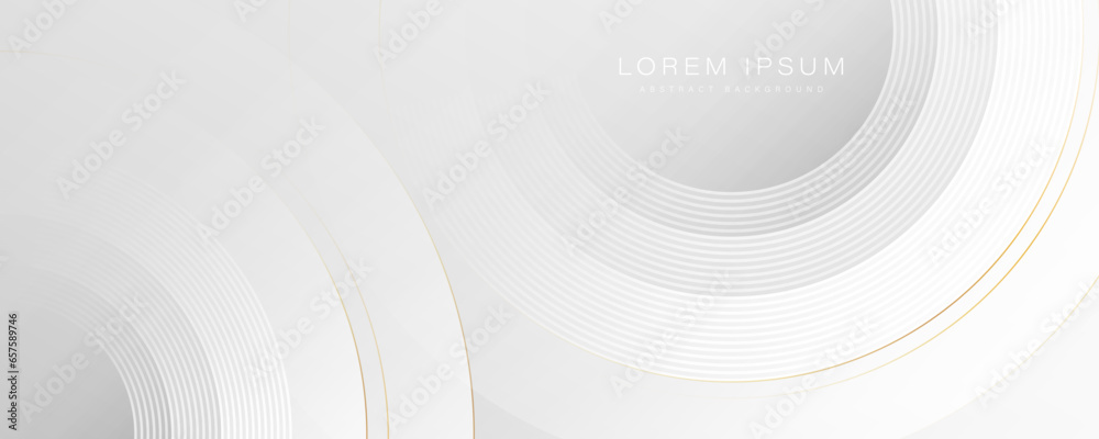 Canvas Prints abstract white geometric shape background with luxury gold line elements. modern circle lines patter