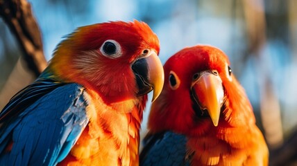 red and yellow parrots