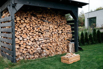 chopped wood ready for the heating season