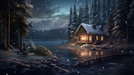 Fototapeta premium church in the snow