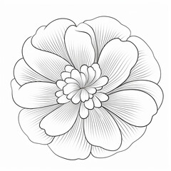 continuous line art drawing style.  flowering plant black linear sketch