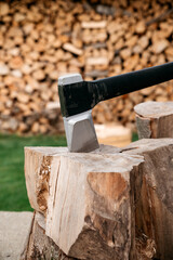 chopped wood ready for the heating season
