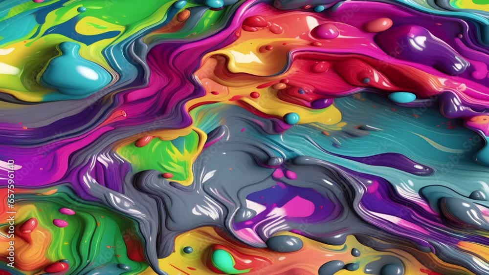 Wall mural abstract colorful holographic animation. multicolor liquid gradient background. beautiful gradient t