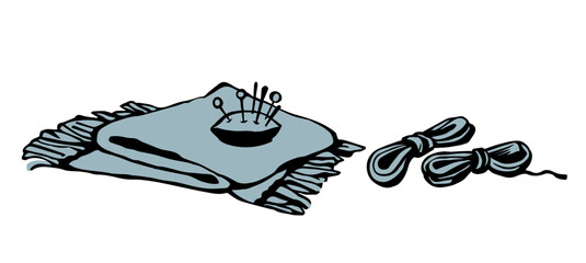 Sewing and embroidery needles. Vector drawing