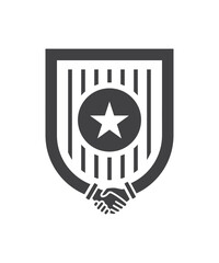 Army Military shake hand Shield Weapon logo icon