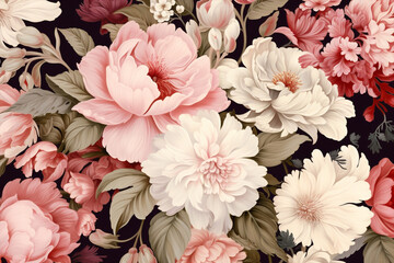 Decorative pink flower pattern seamless