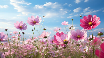 pink cosmos flowers - Powered by Adobe