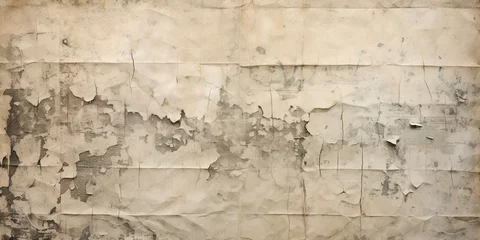 Fotobehang Verweerde muur Generative AI, Newspaper or paper grunge vintage old aged texture background