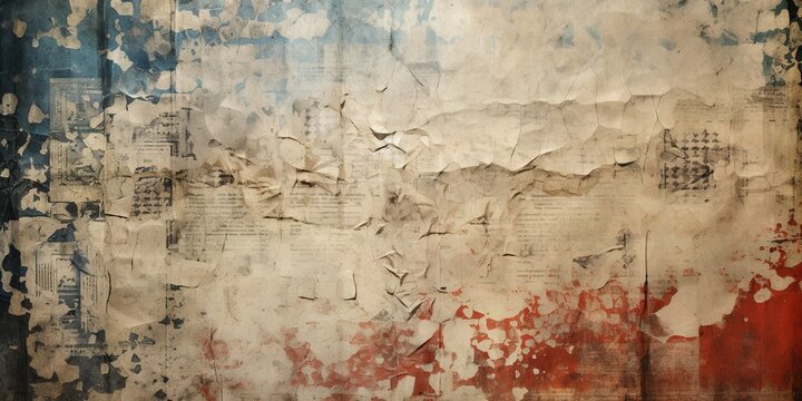 Generative AI, Newspaper or paper grunge vintage old aged texture background