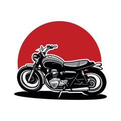 classic motorcycle illustration vector