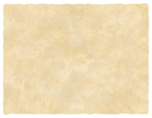 Old vintage parchment paper. Antique cream colored wallpaper background. Cream colored paper isolated on white