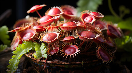 The Venus flytrap is a carnivorous plant - obrazy, fototapety, plakaty