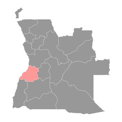 Benguela province map, administrative division of Angola.