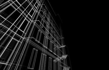 Modern architecture 3d rendering 