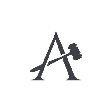 Initial letter A law firm logo design