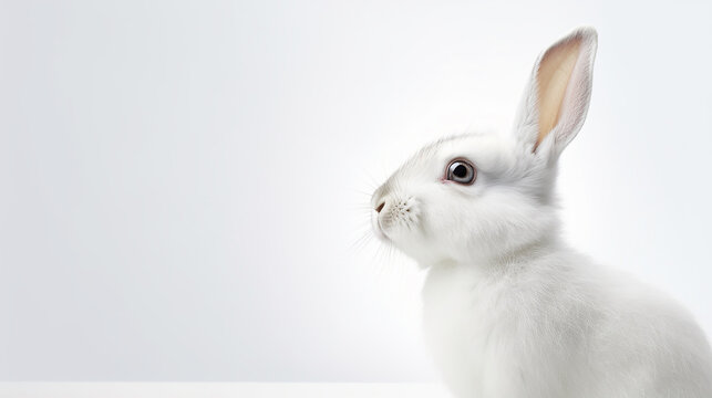 coelho da pascoa fofo de perfil com espa&ccedil;o para texto 