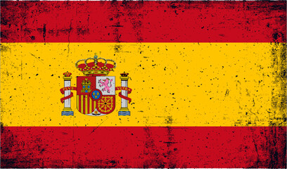 vector vintage style spanish flag