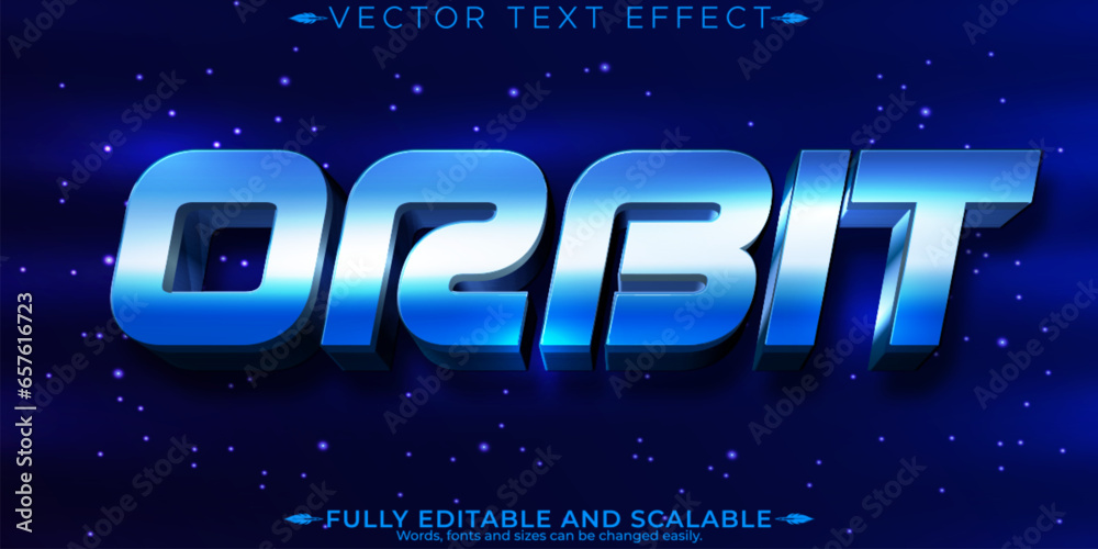 Wall mural Galaxy text effect, editable universe and stars customizable font style