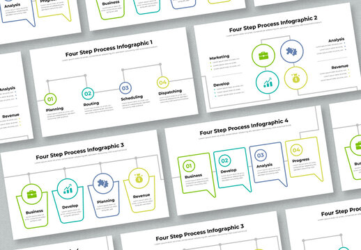 Four Step Process Infographic Design