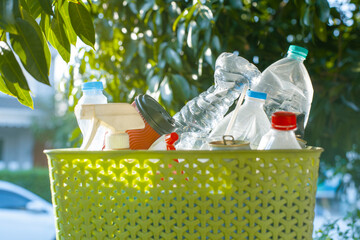 Separate plastic waste from your home. for recycling To achieve zero waste