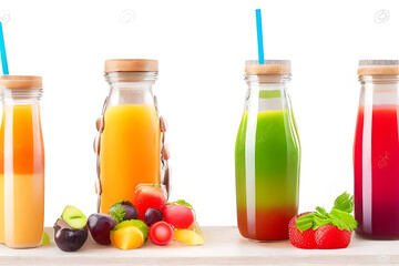 set of fruit juice