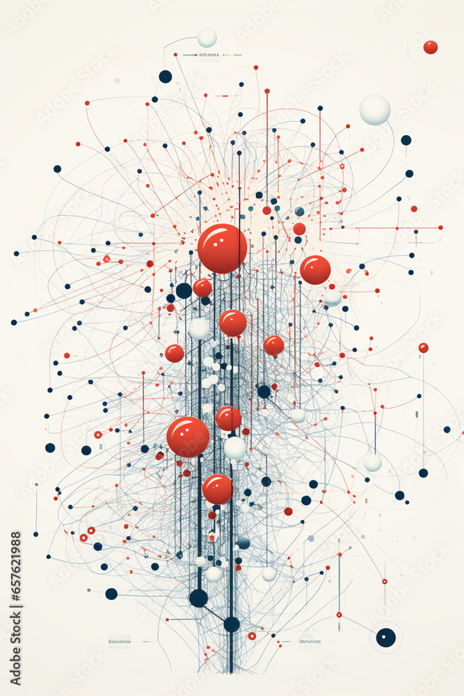 Aufkleber A line art illustration of a neural network diagram, showcasing the interconnected nodes of AI algorithms.