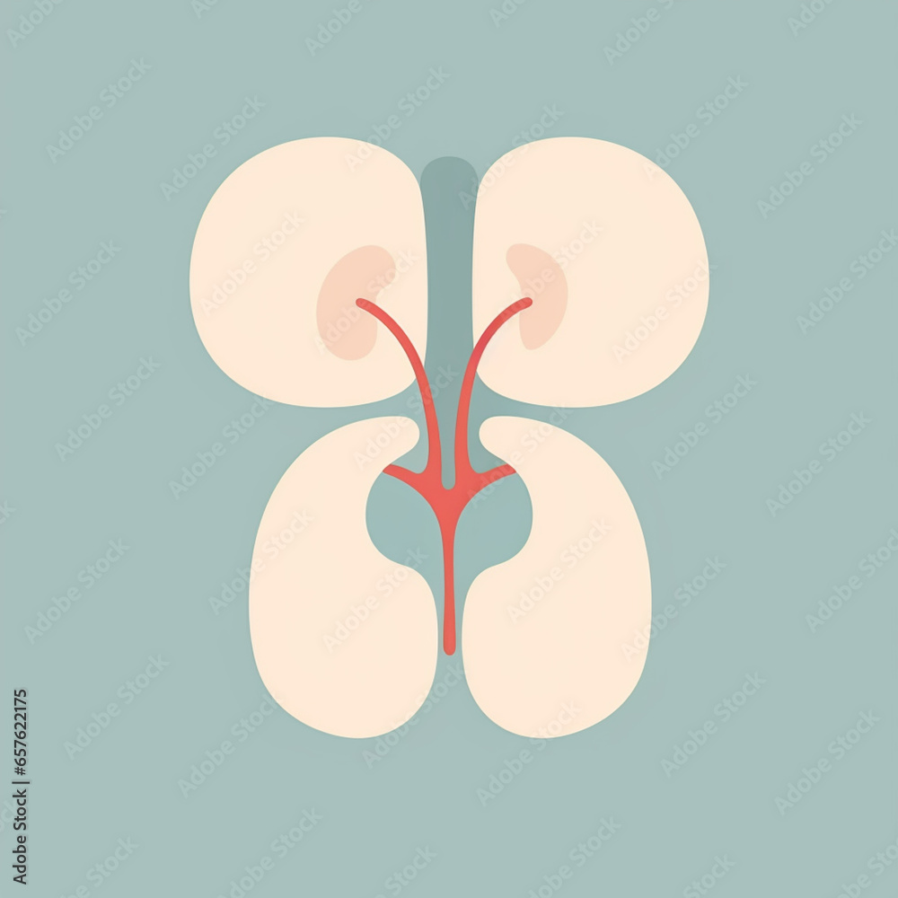 Aufkleber a clean, minimalist representation of a kidney, showcasing its basic form and structure.