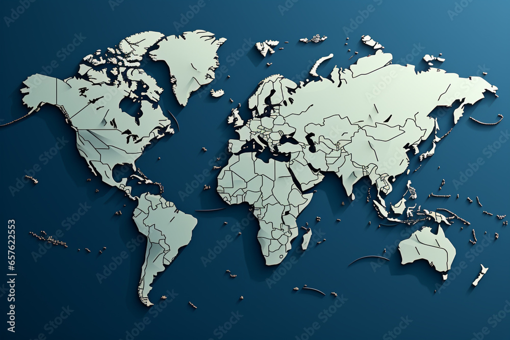 Aufkleber a globe, capturing the continents and oceans in minimalist style