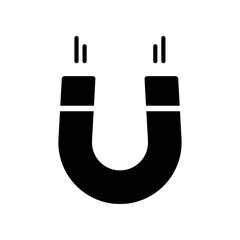 Magnet glyph icon. Horseshoe icon in png. Magnet horseshoe. Magnet symbol.