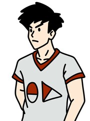 cute man cartoon on white background