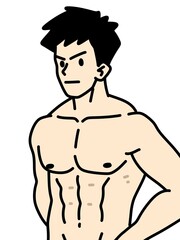 cute man cartoon on white background