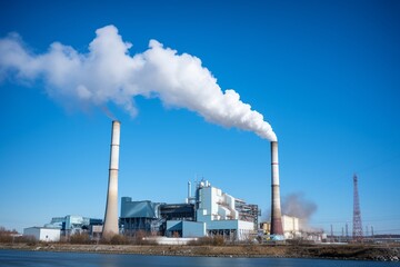 Contrast of Progress: Vibrant Skies Marred by Emissions from Power Plant