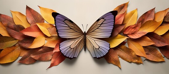 Background image of colorful leaves on a butterfly stop