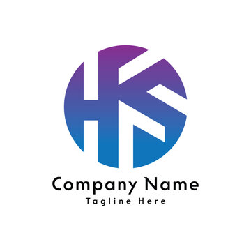 HKS letter round shape logo design