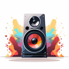 Audio speaker isolated on white background. Vector illustration. Eps 10.