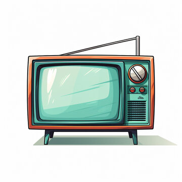 recommend clip art: Retro TV vector illustration isolated on white background. Vintage TV illustration.