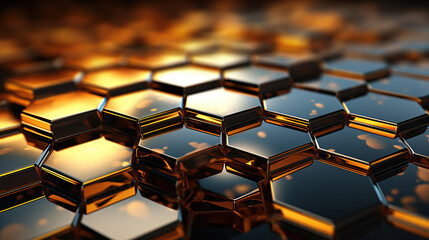 Fototapeta premium Honeycombs Abstract Light Chrome Textured Selective Focused Background