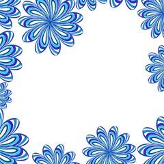 square social media background template blue flowers winter spring autumn summer delicate