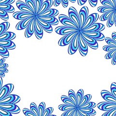 Fototapeta na wymiar square social media background template blue flowers winter spring autumn summer delicate