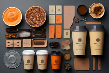  Coffee shop loyalty program kit with loyalty cards, discounts, and promotional materials, Generative AI © fahmy