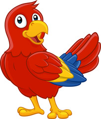 Parrot Red Macaw Bird Cartoon Wildlife Mascot