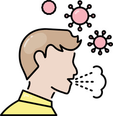 Airborne disease line icon