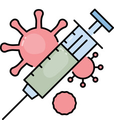 Covid-19 vaccine line icon