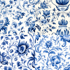 illustration patterns of flowers  ,ai generated