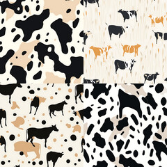 watercolor illustration of cow fur pattern  ,ai generated