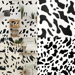 watercolor illustration of cow fur pattern  ,ai generated