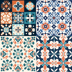 Vintage tiles patterns of India  ,ai generated