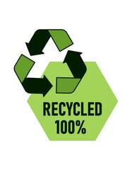 Vector Symbol for 100% Recycled