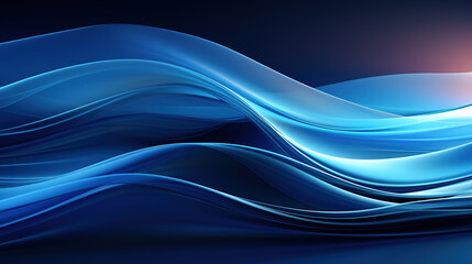 Abstract of Blue Acrylic Liquid Paint Wavy Pattern Background